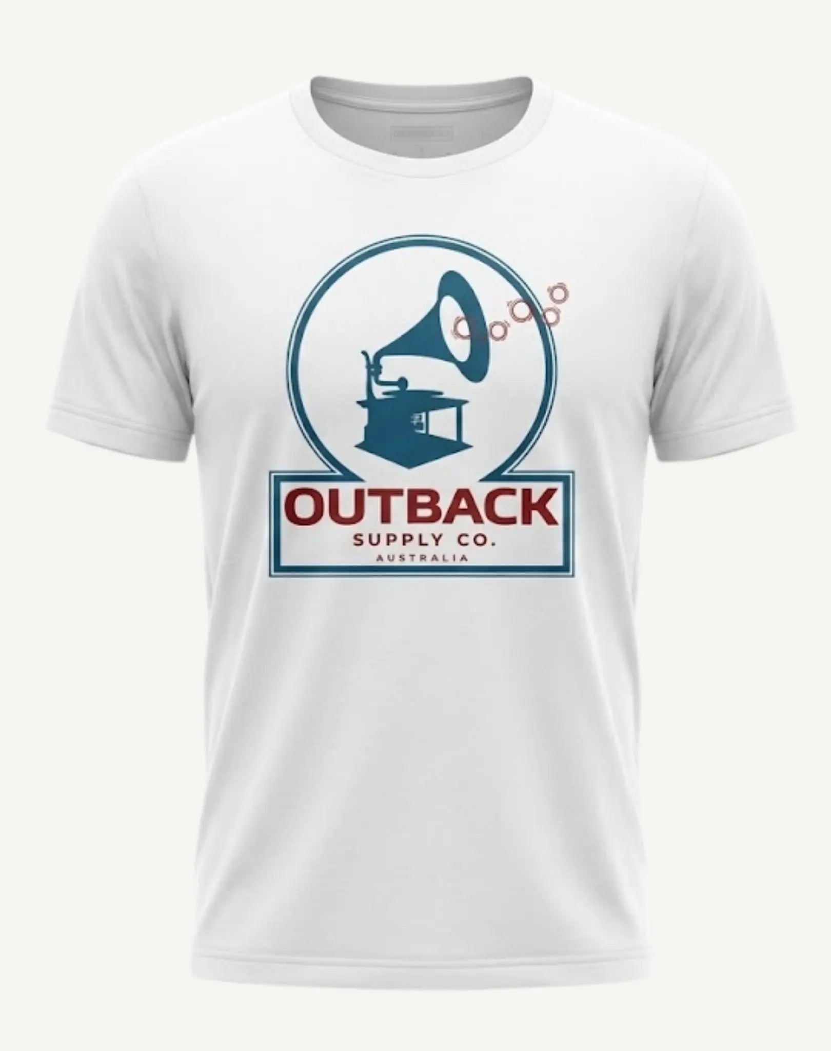 Gramophone T-Shirt - White Outback Supply Co