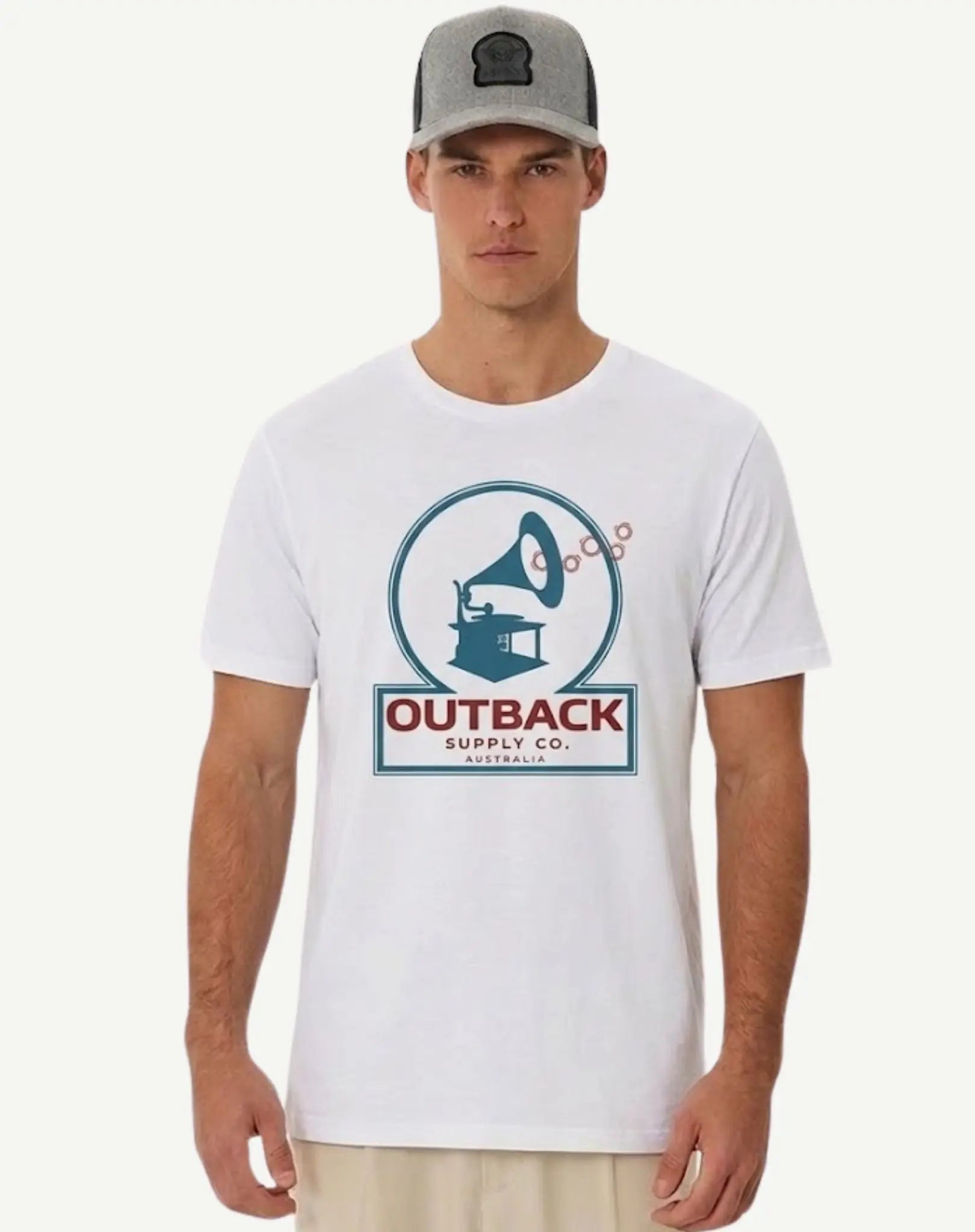 Gramophone T-Shirt - White Outback Supply Co