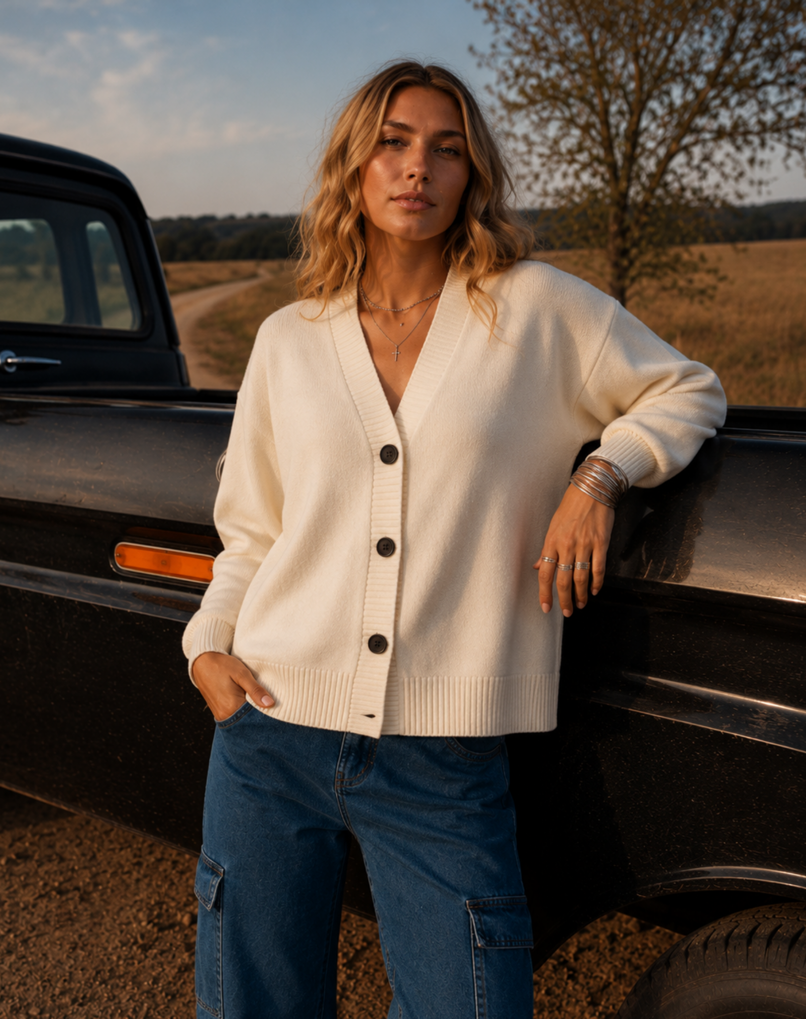 Homestead Cardigan - Cream Outback Supply Co