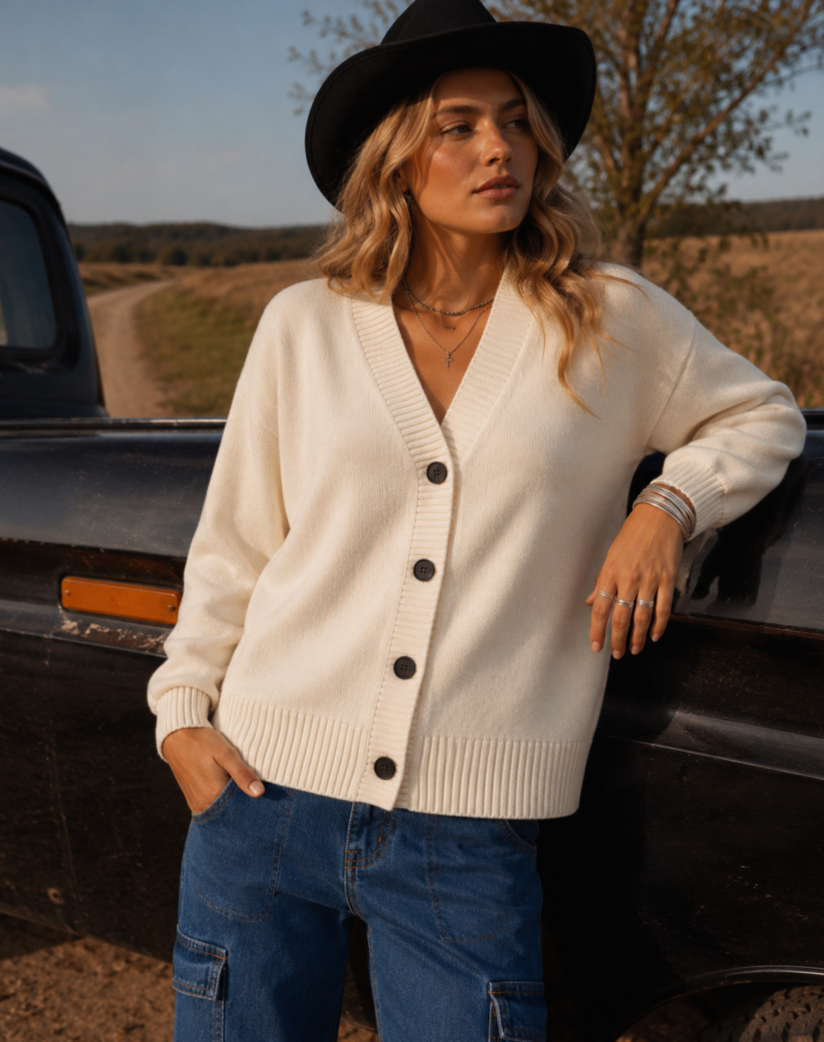 Homestead Cardigan - Cream Outback Supply Co