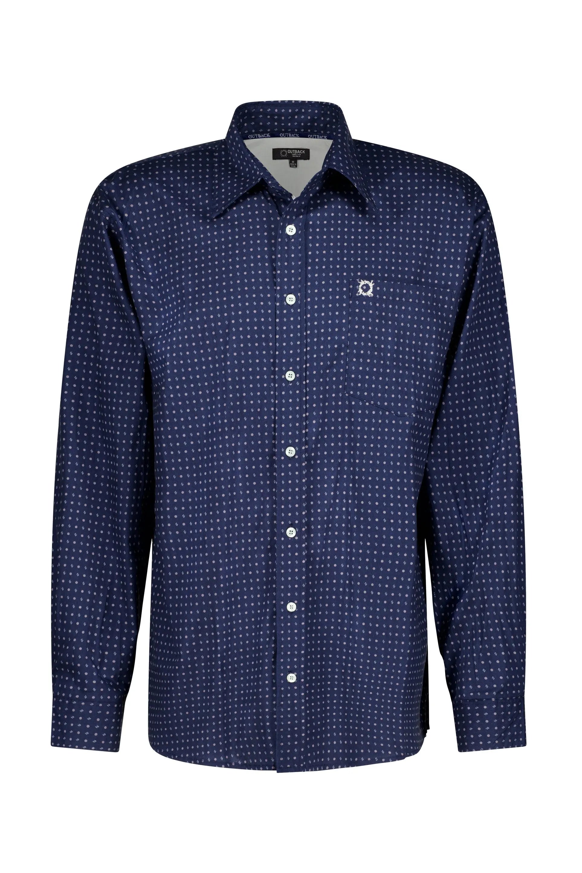 Navy Grey Classic Cotton Shirt Outback Supply Co