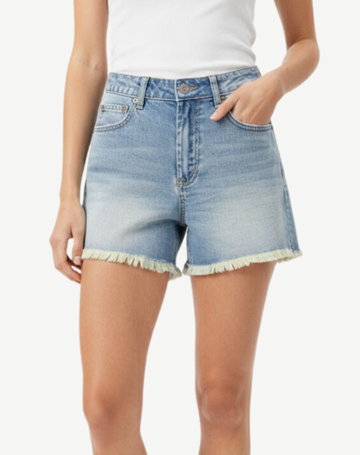 Arizona Frayed High Waist Denim Shorts Outback Supply Co