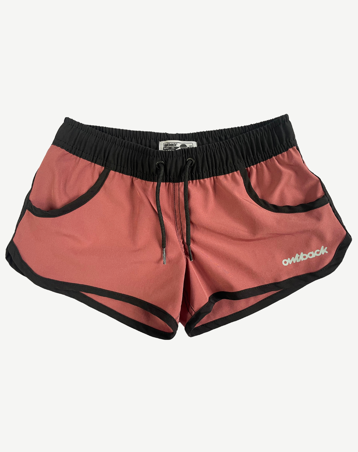 Womens Elastic Waist Boardshorts - Brown Outback Supply Co