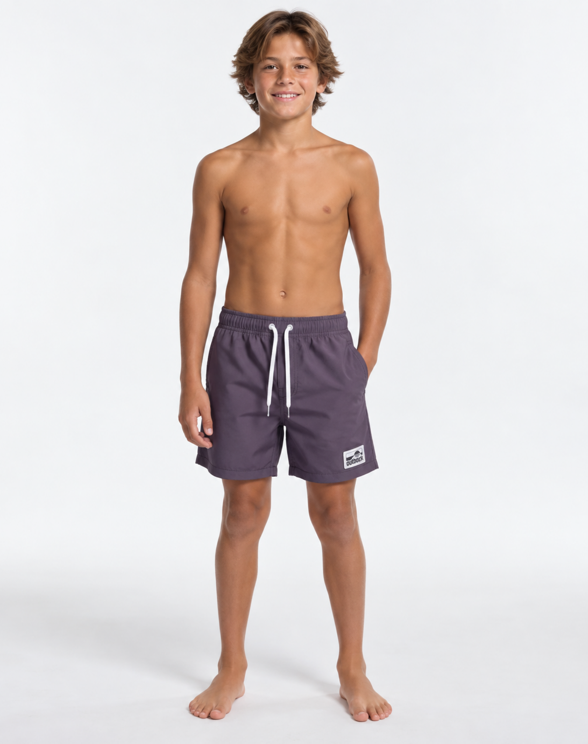 Boys Elastic Waist Boardshorts - Purple Outback Supply Co