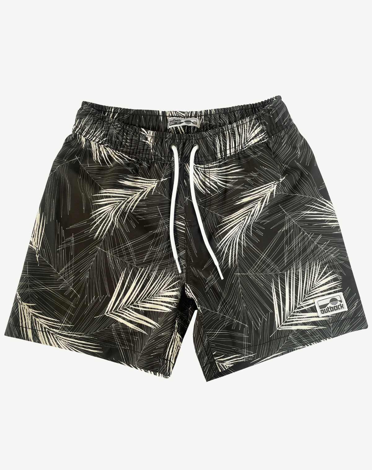Boys Elastic Waist Boardshorts - Black & White Outback Supply Co