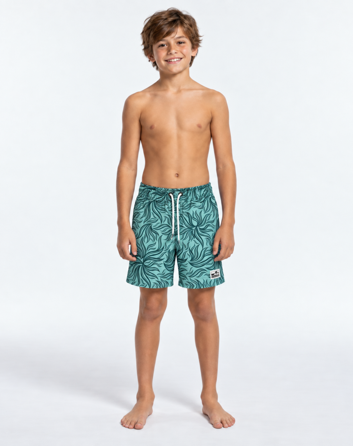 Boys Elastic Waist Boardshorts - Teal Outback Supply Co