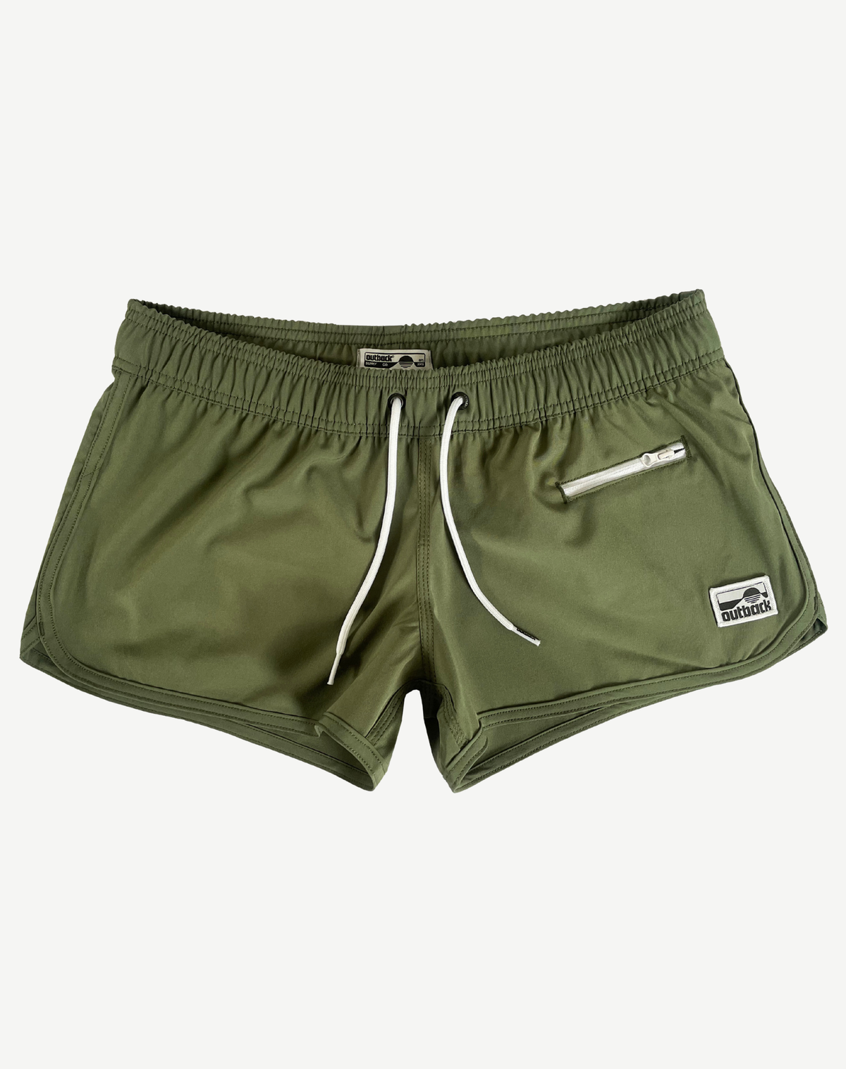 Womens Elastic Waist Boardshorts - Olive Outback Supply Co