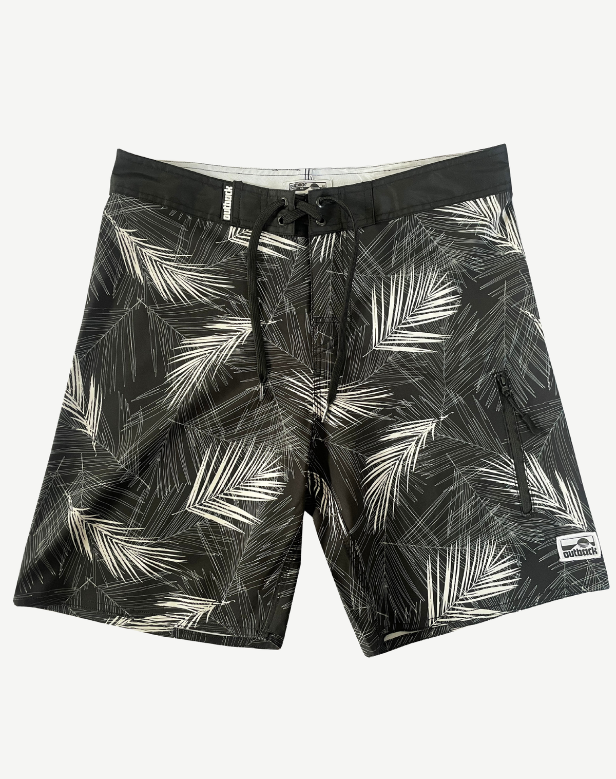 Men's Rigid Waist Boardshorts - Black & White Outback Supply Co