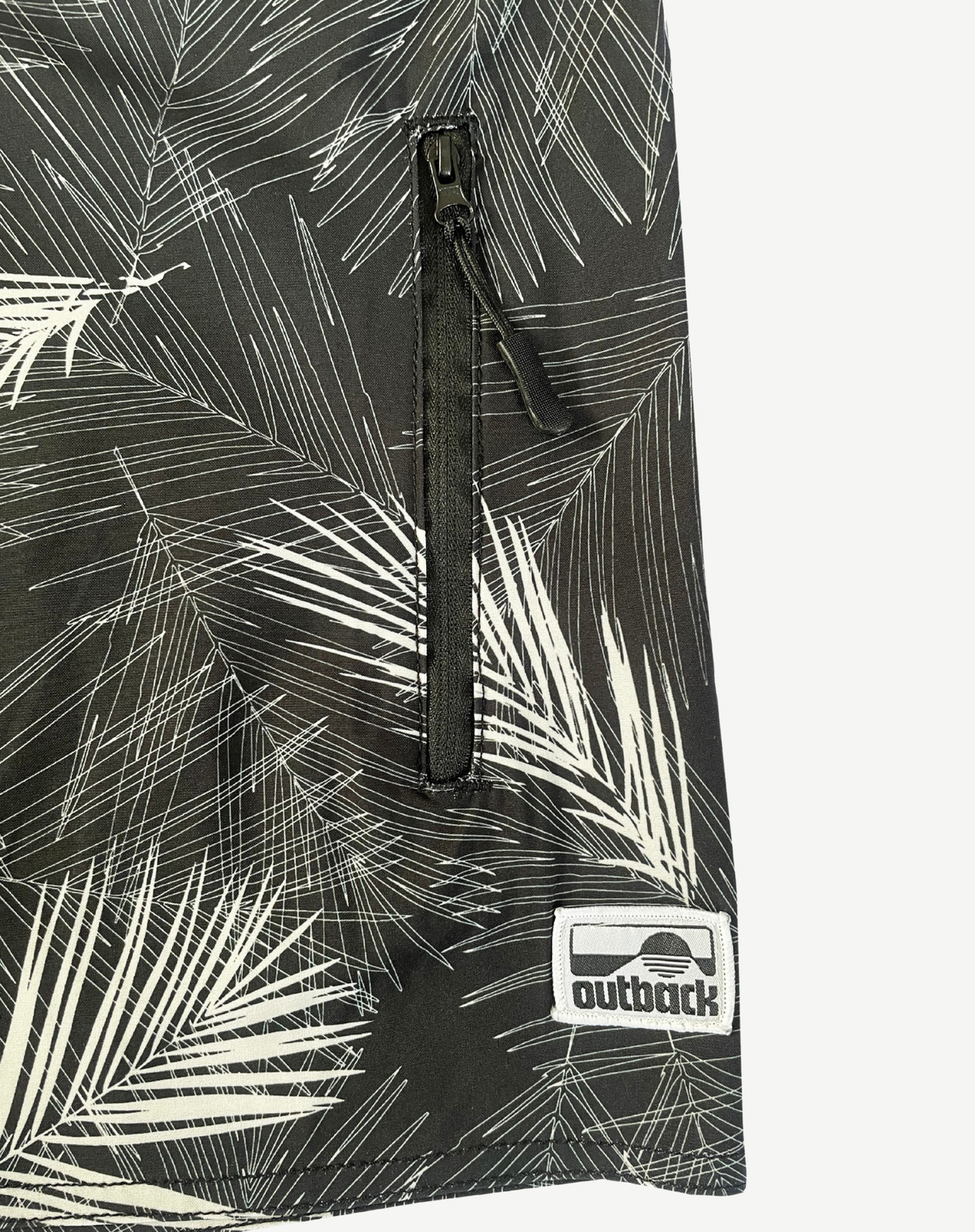 Men's Rigid Waist Boardshorts - Black & White Outback Supply Co