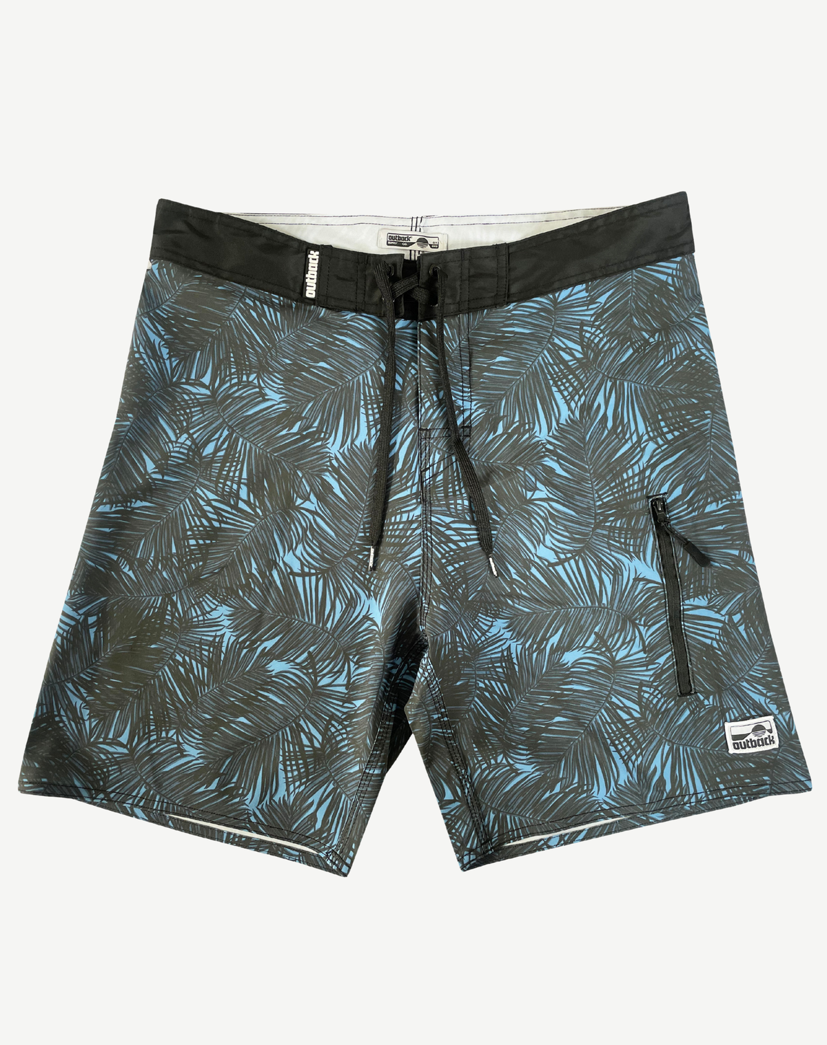 Men's Rigid Waist Boardshorts - Black & Blue Outback Supply Co