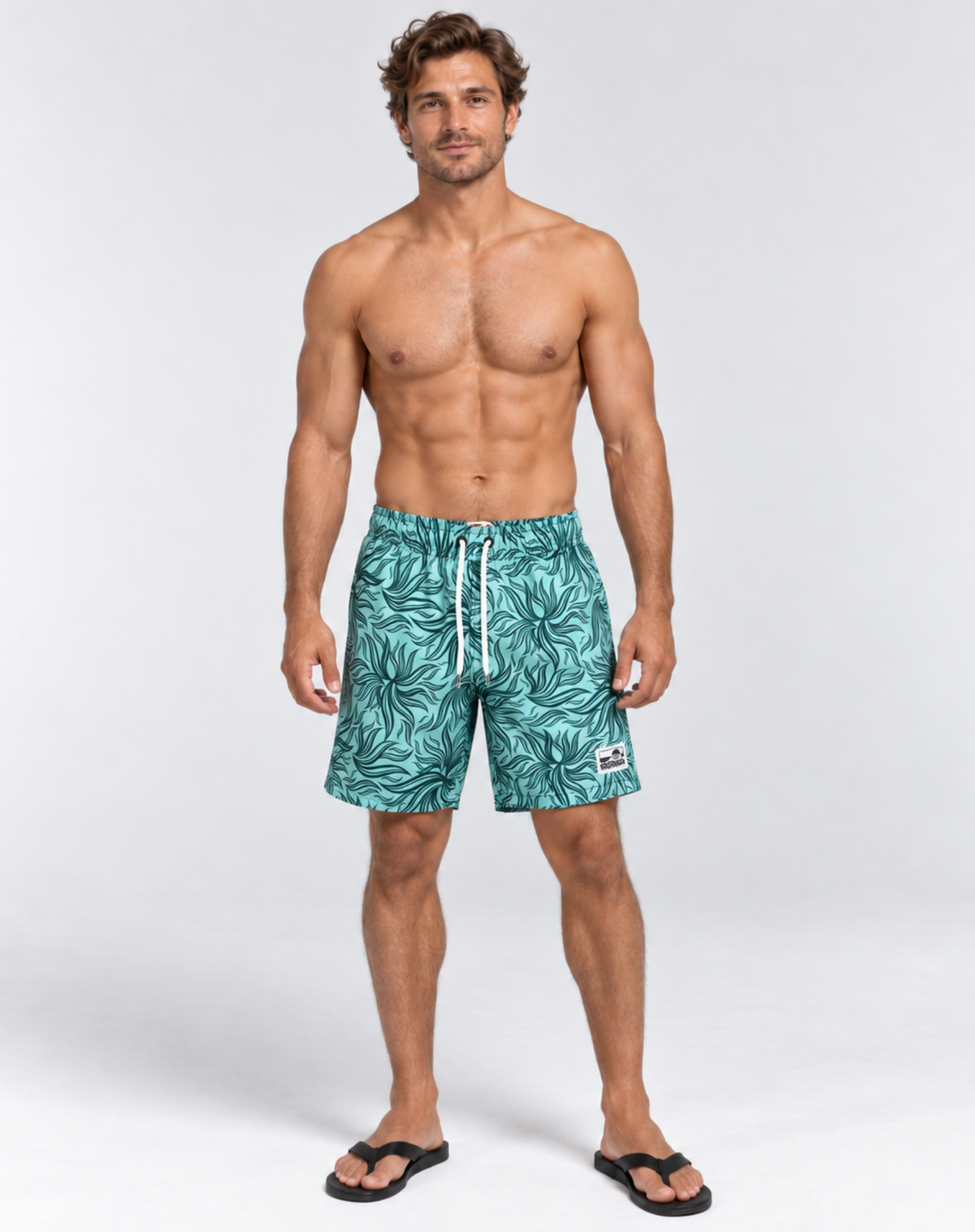 Men's Elastic Waist Boardshorts - Teal Outback Supply Co