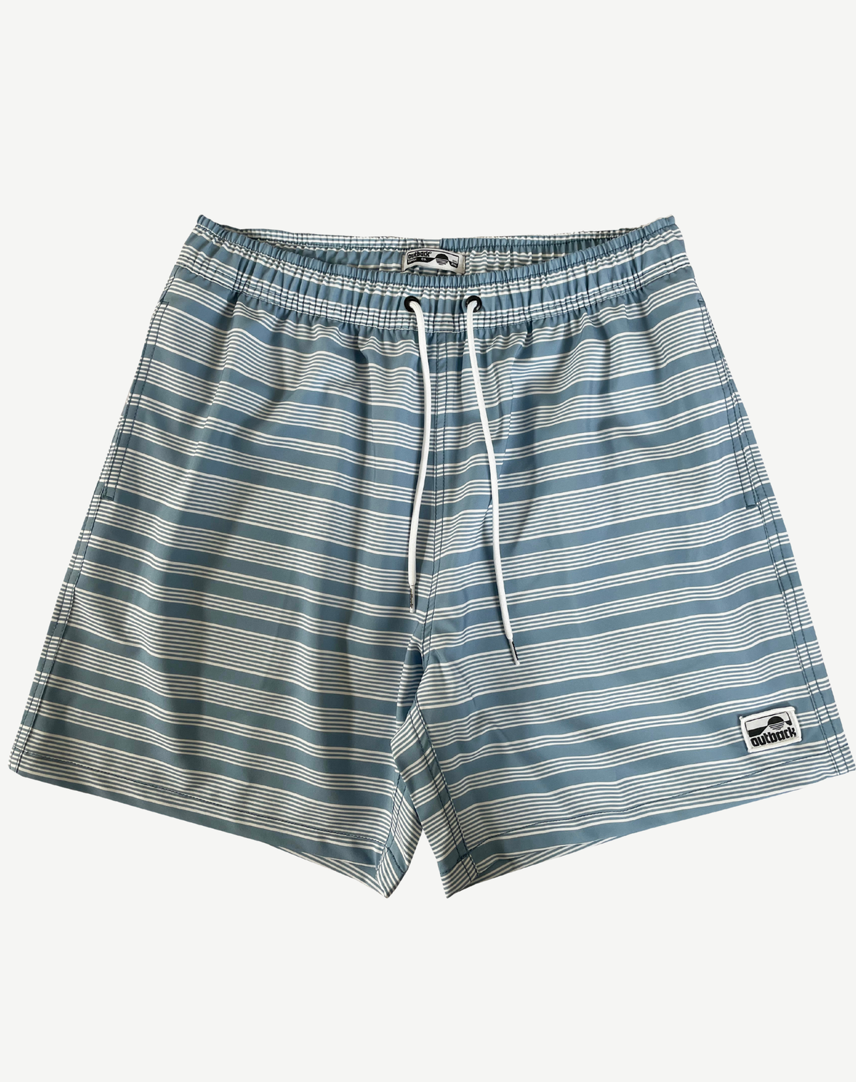 Men's Elastic Waist Boardshorts - Blue Stripe Outback Supply Co