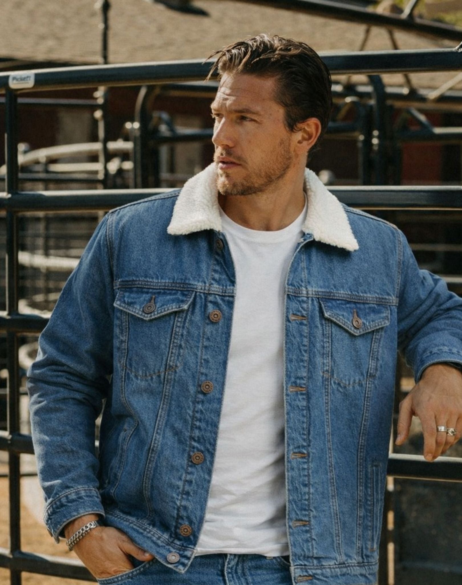 Mens Denim Sherpa Jacket Outback Supply Co