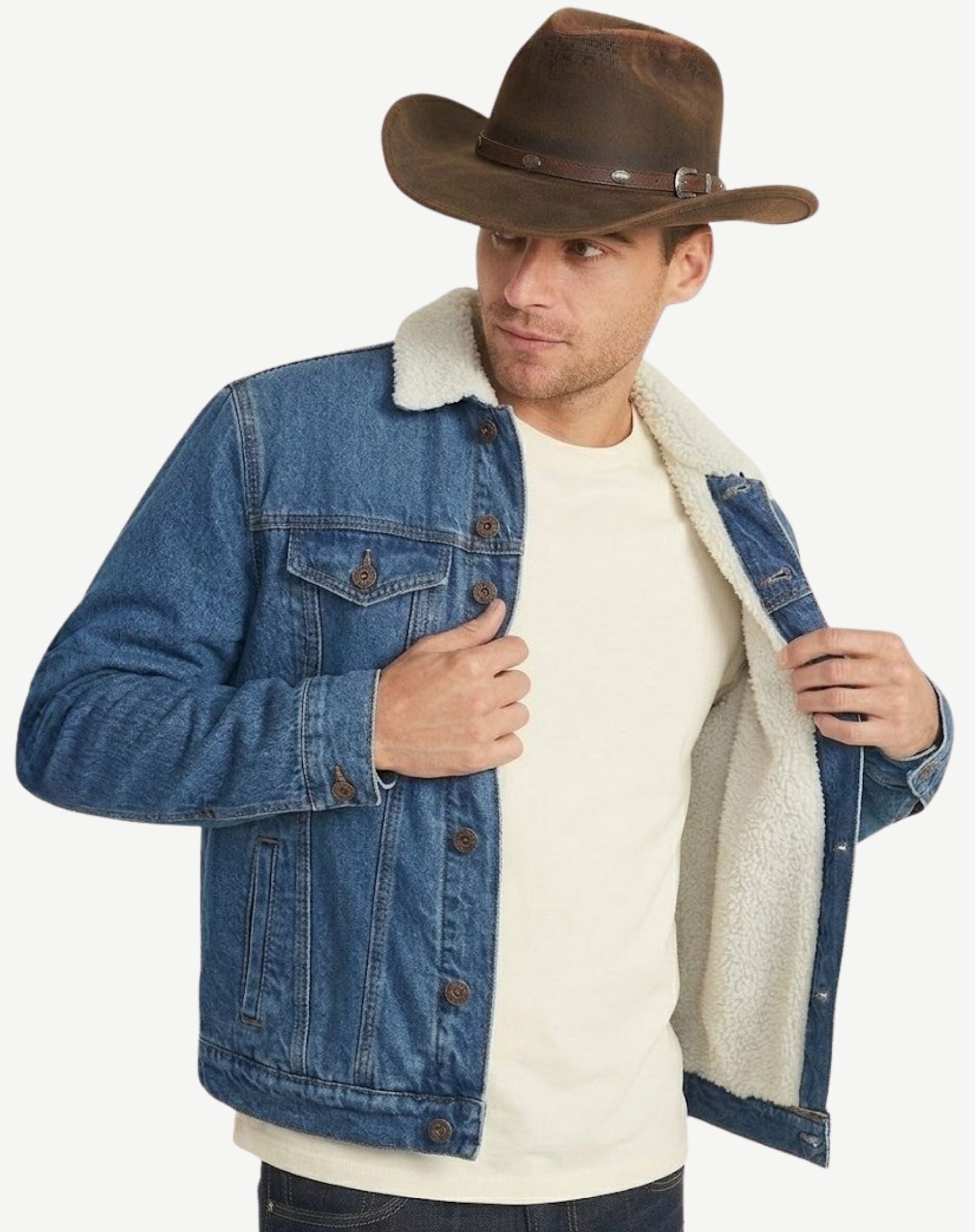 Mens Denim Sherpa Jacket Outback Supply Co