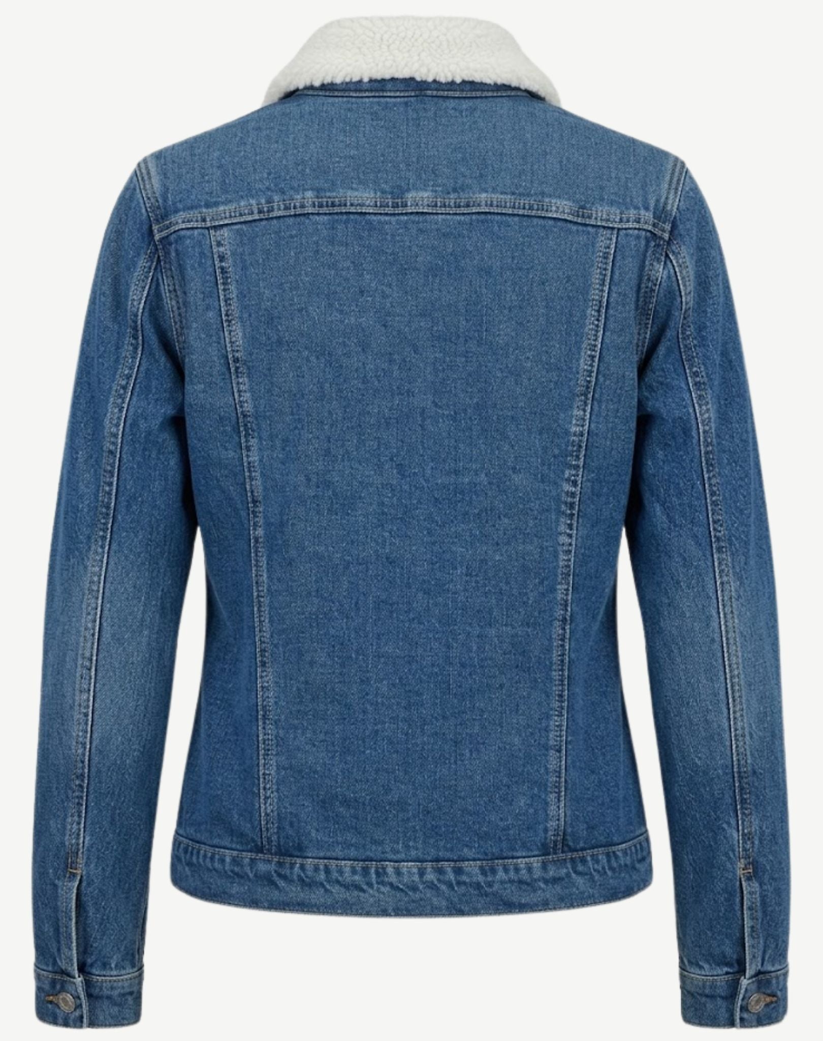 Womens Embroided Denim Sherpa Jacket Outback Supply Co