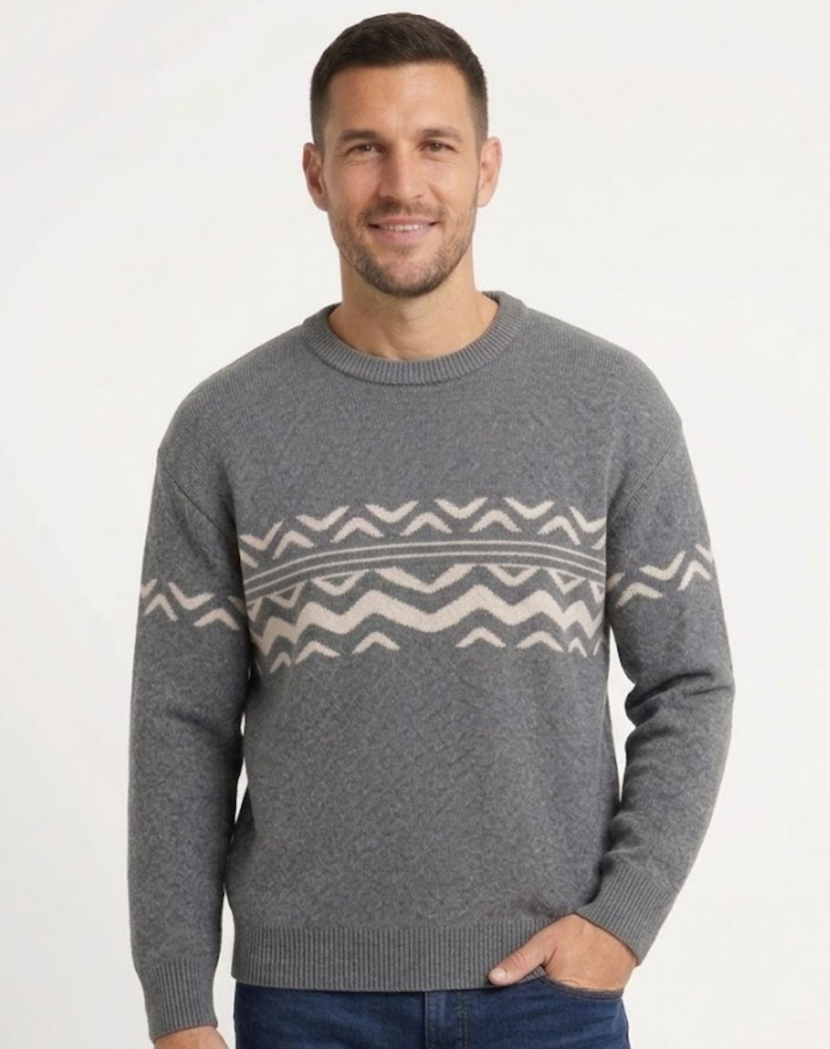 Mens Knit Sweater - Slate Grey Outback Supply Co