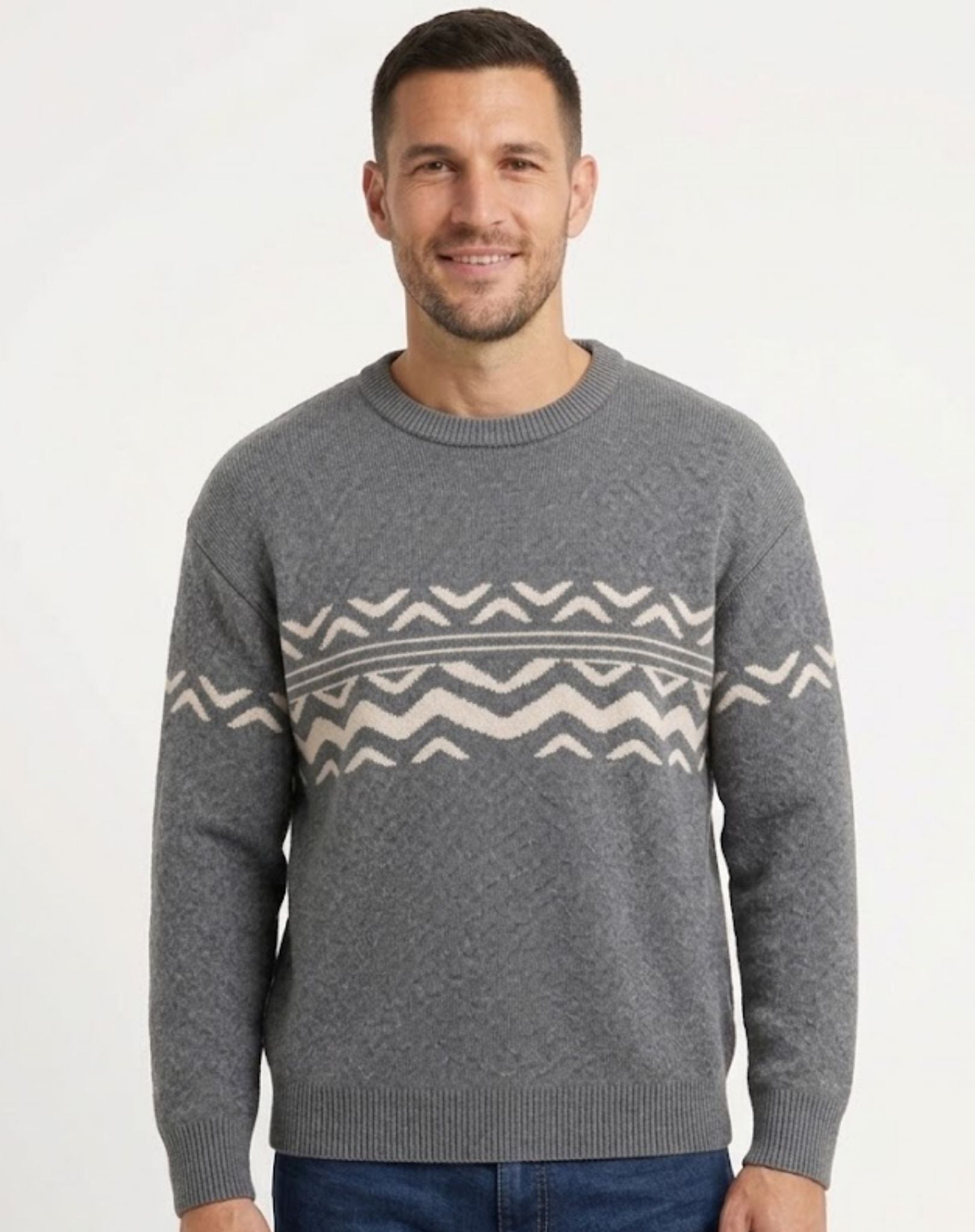 Mens Knit Sweater - Slate Grey Outback Supply Co