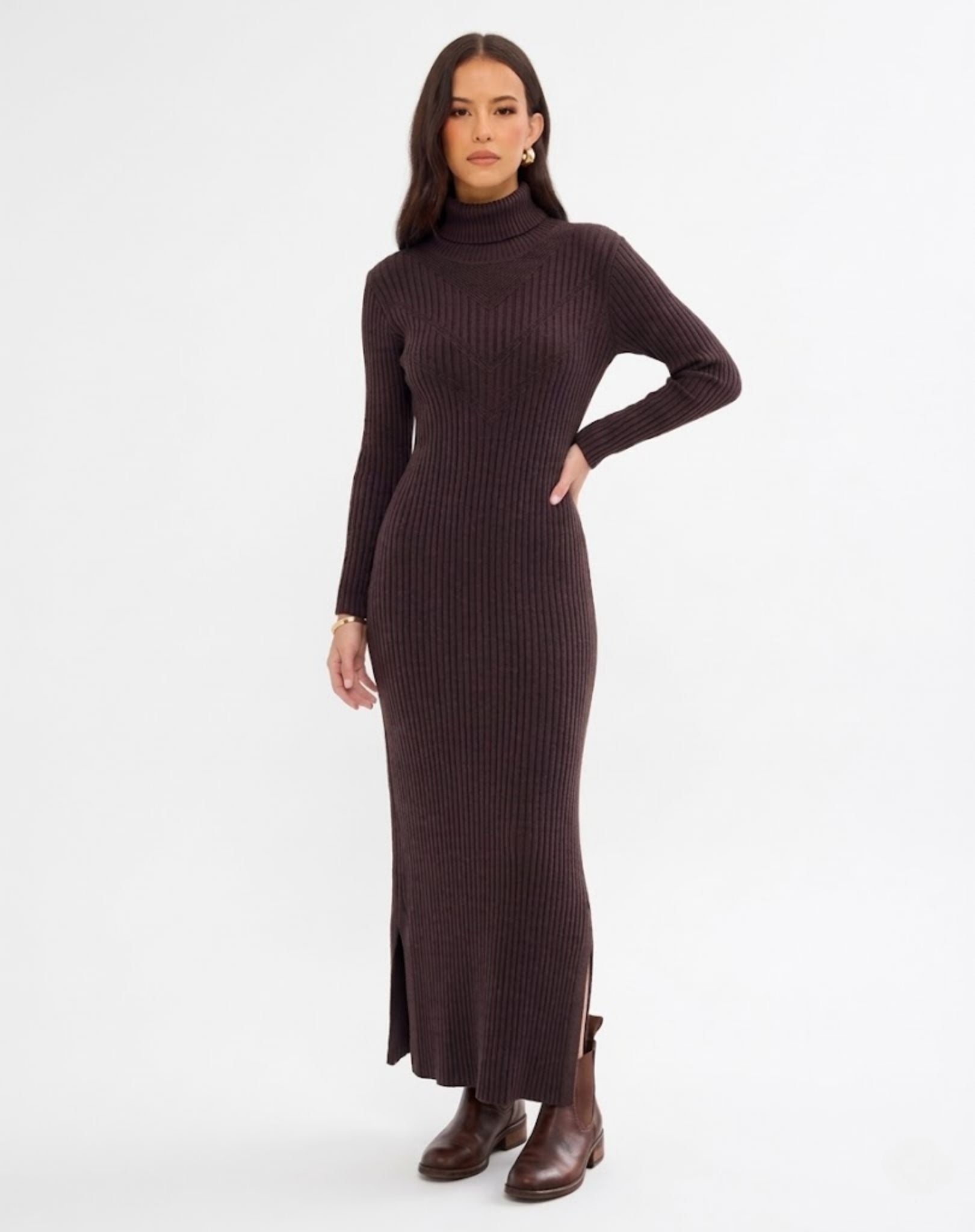 Womens Knit Dress - Espresso Outback Supply Co