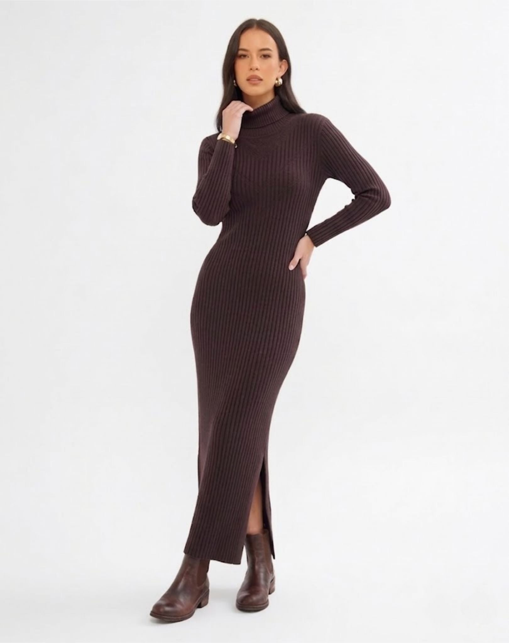 Womens Knit Dress - Espresso Outback Supply Co