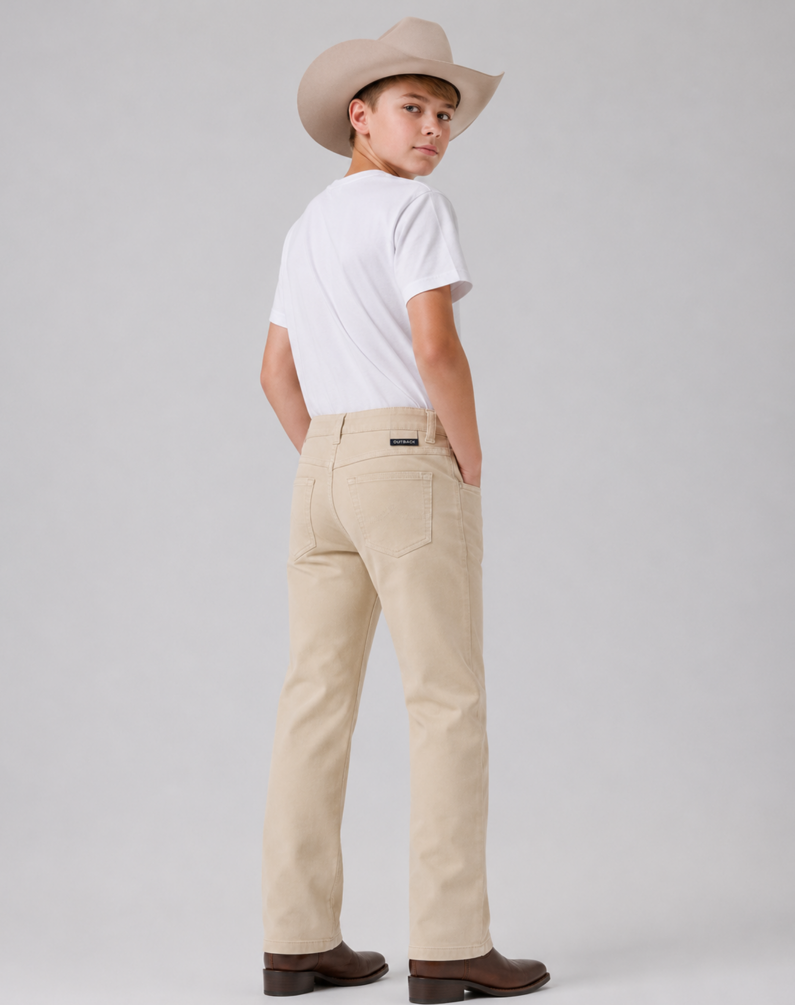 Unisex Kids Beige Moleskin Jeans Outback Supply Co