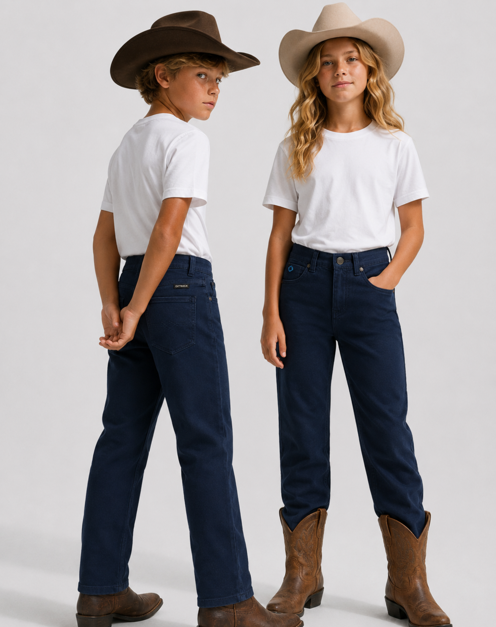 Unisex Kids Navy Moleskin Jeans Outback Supply Co