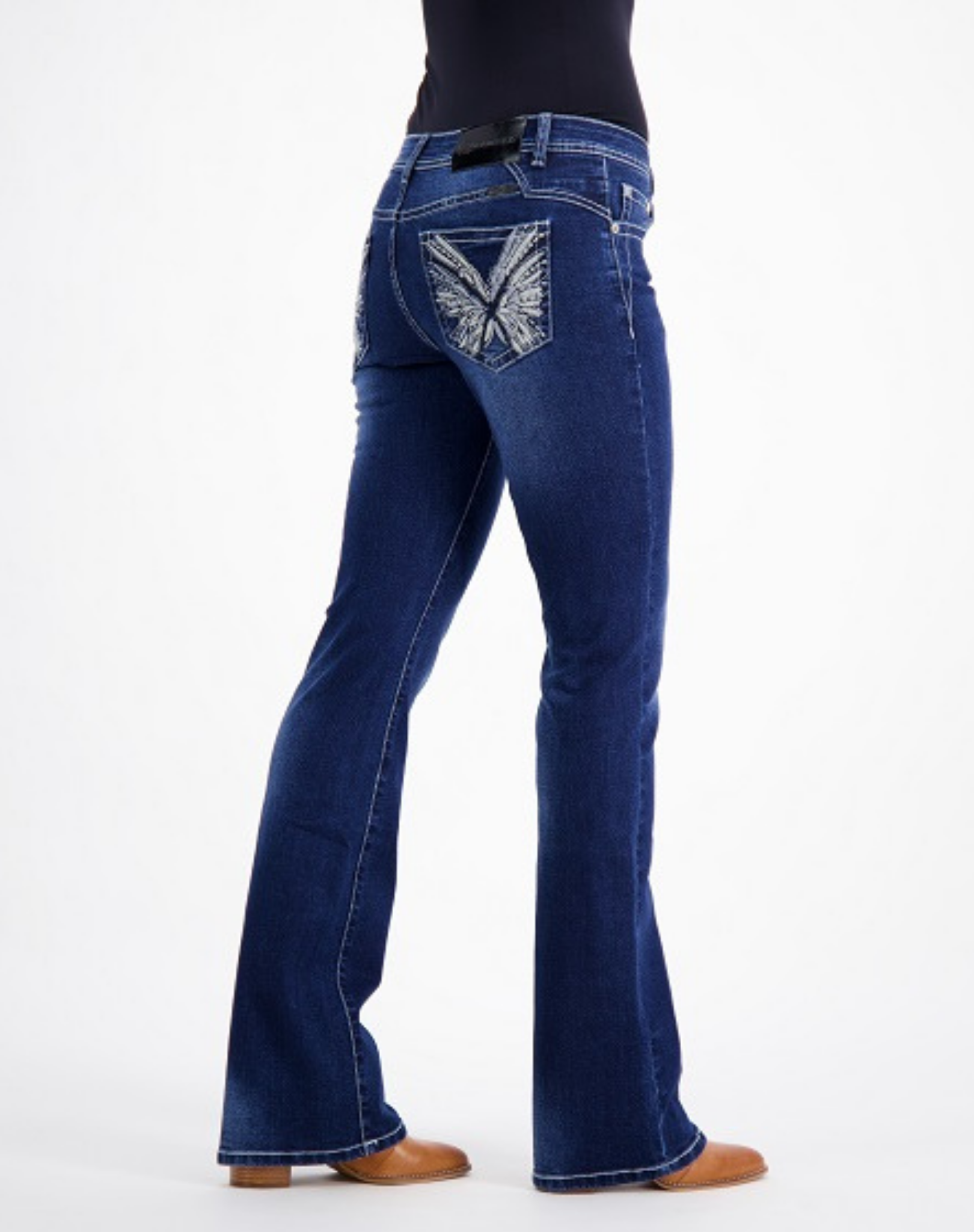 Sadie Western Bling Stretch Bootcut Jeans – Dark Wash Outback Supply Co
