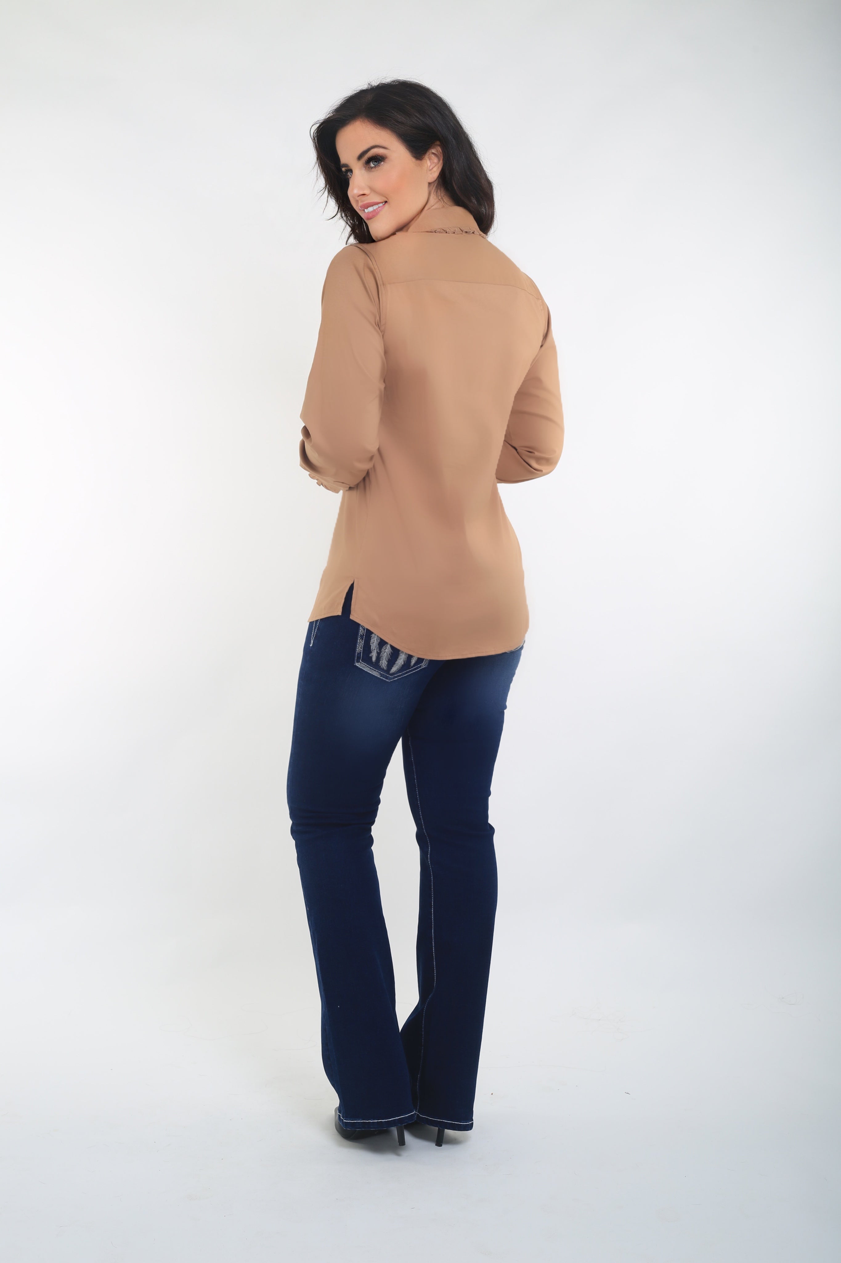 Beige Ruffle Shirt Outback Supply Co