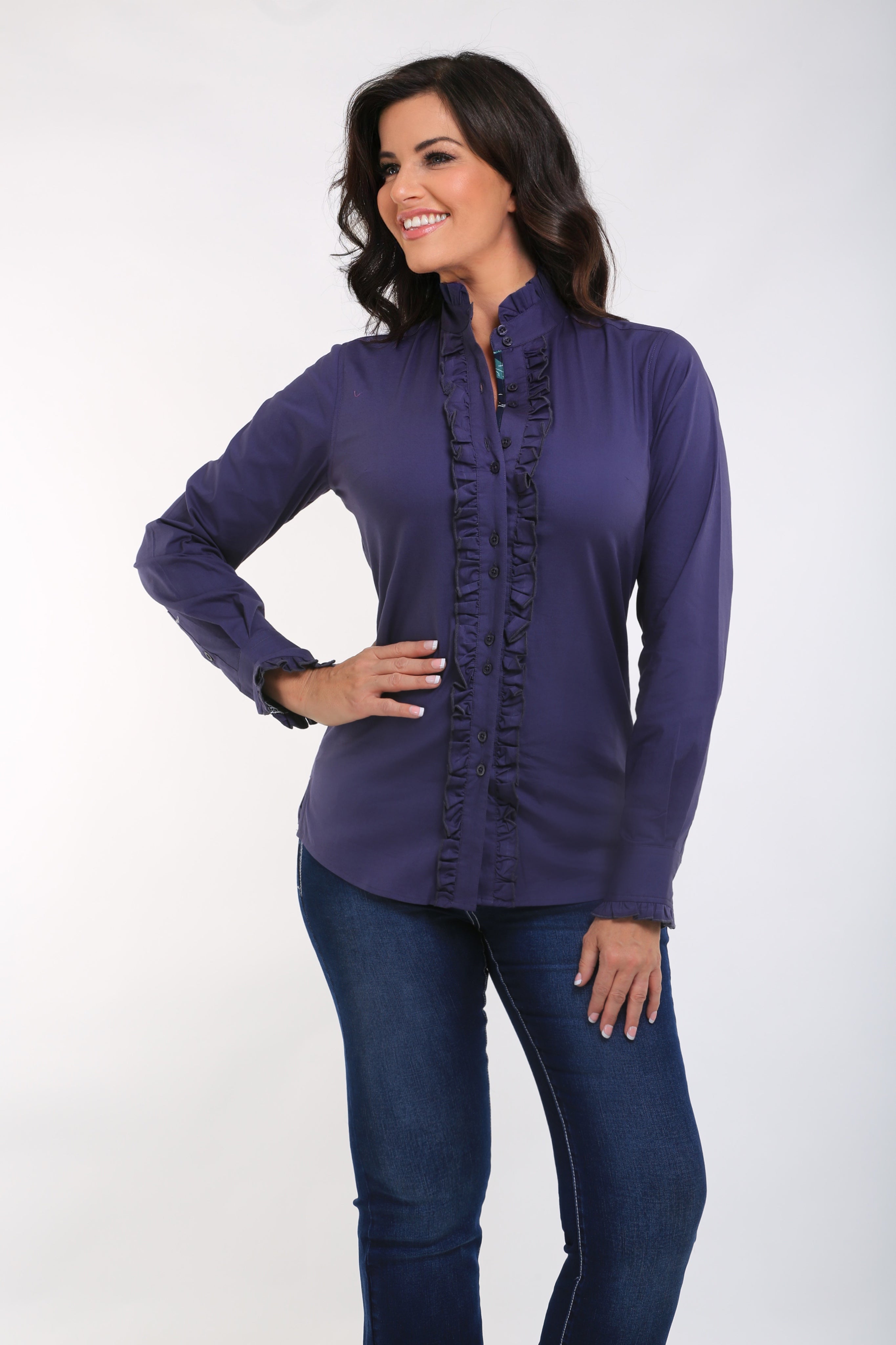 Navy Ruffle Shirt Outback Supply Co