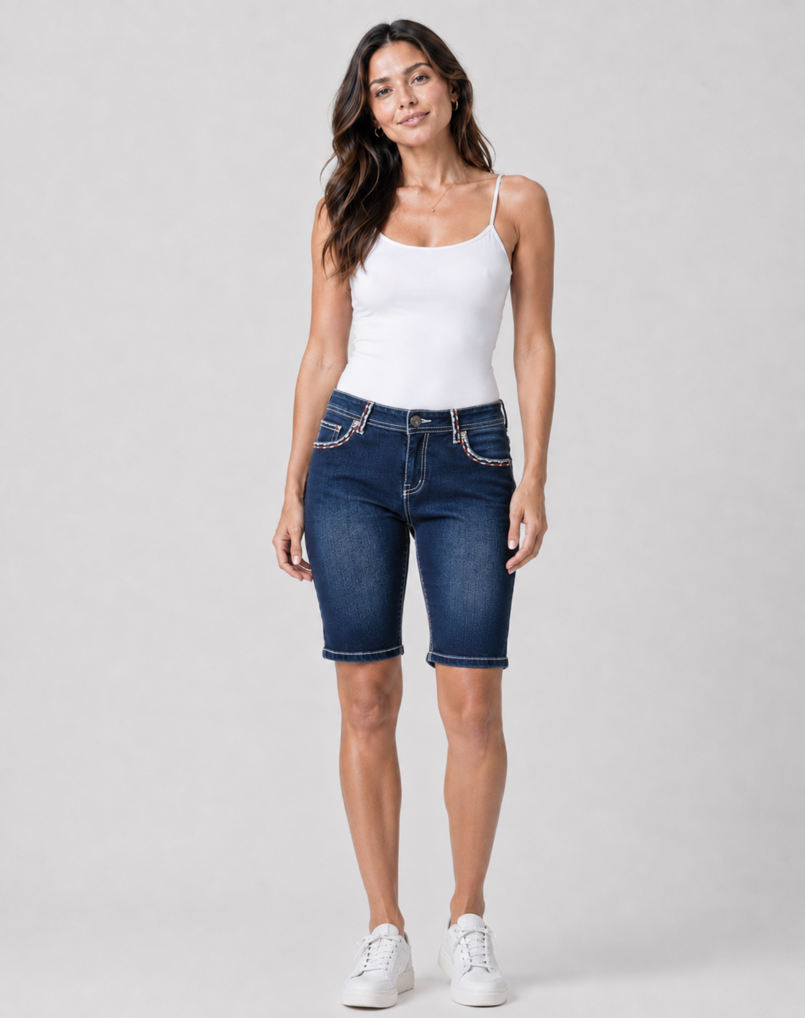 Bonny Women’s Fitted Bermuda Denim Shorts – Indigo Outback Supply Co