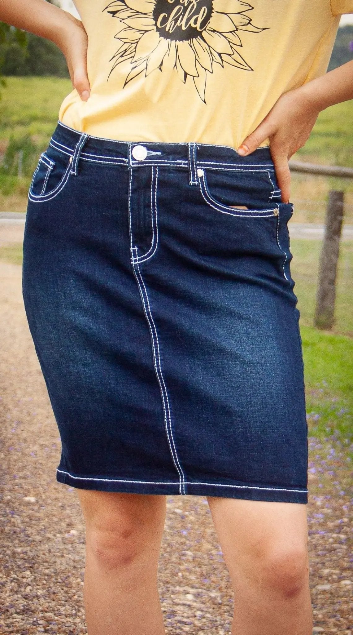 Ruby Bling Denim Skirt Outback Supply Co