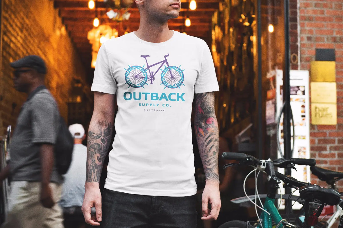 Bike T-Shirt - White Outback Supply Co