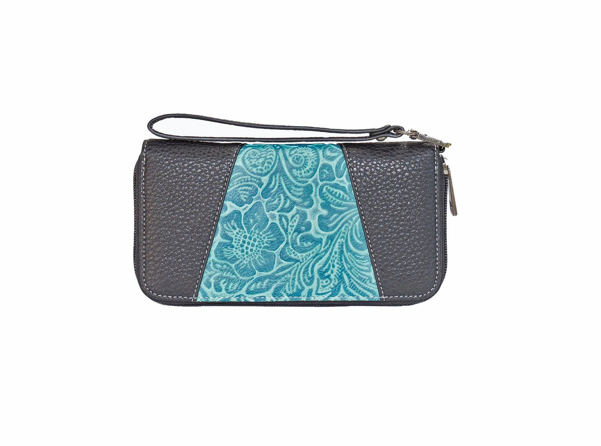 Black & Turquoise Faux Leather Wallet - Western Style Outback Supply Co