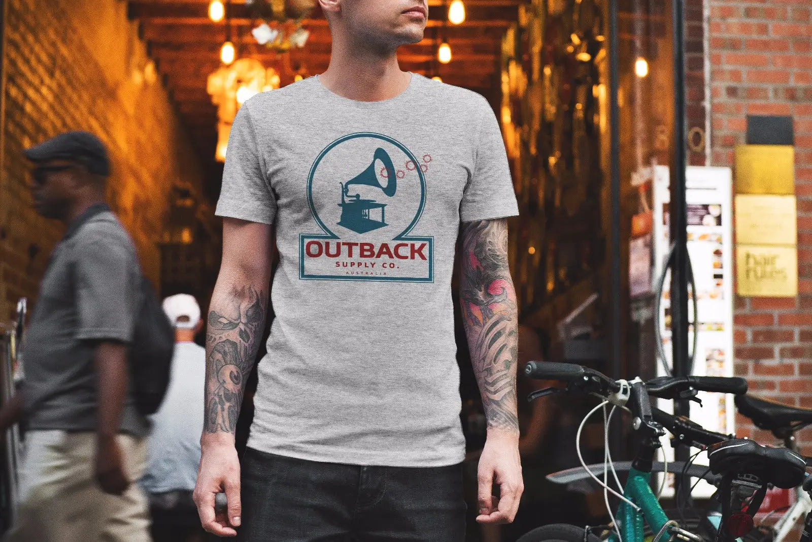 Gramophone T-Shirt - Grey Outback Supply Co