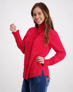 Red Ruffled Shirt With White Spots Outback Supply Co