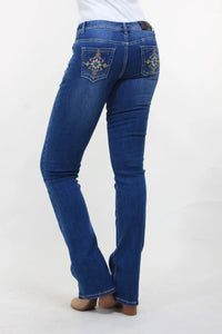 Embellished Blue Denim Jeans Outback Supply Co